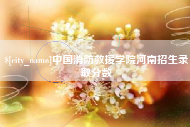 沧州中国消防救援学院河南招生录取分数