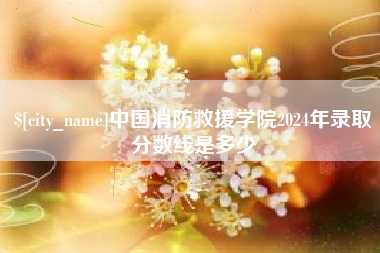 沧州中国消防救援学院2024年录取分数线是多少