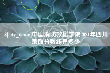 沧州中国消防救援学院2021年四川录取分数线是多少