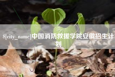 沧州中国消防救援学院安徽招生计划