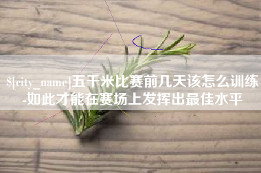 沧州五千米比赛前几天该怎么训练-如此才能在赛场上发挥出最佳水平