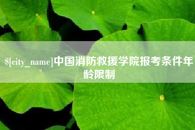 沧州中国消防救援学院报考条件年龄限制