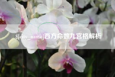 沧州西方命数九宫格解析