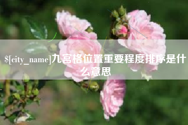 沧州九宫格位置重要程度排序是什么意思