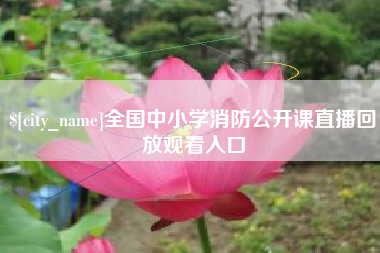 沧州全国中小学消防公开课直播回放观看入口