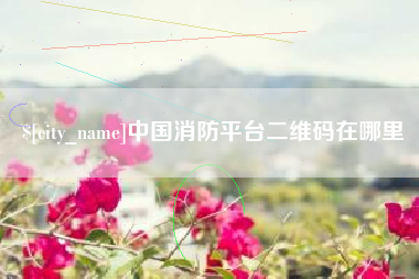 沧州中国消防平台二维码在哪里