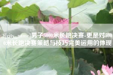 沧州男子5000米长跑决赛-更是对5000米长跑决赛策略与技巧完美运用的体现
