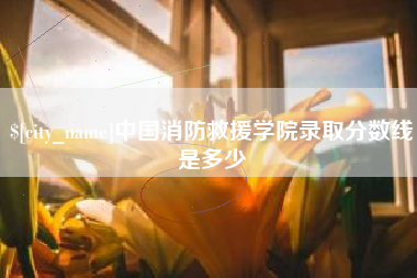 沧州中国消防救援学院录取分数线是多少