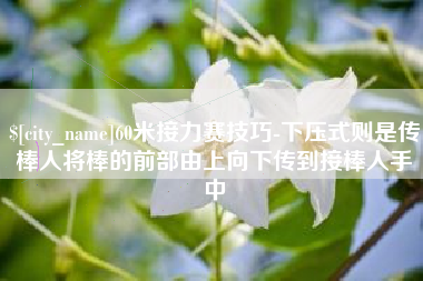 沧州60米接力赛技巧-下压式则是传棒人将棒的前部由上向下传到接棒人手中