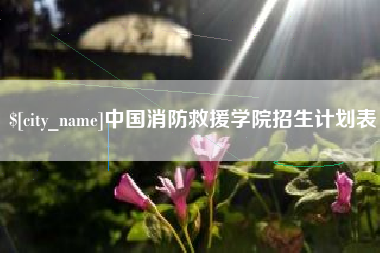 沧州中国消防救援学院招生计划表